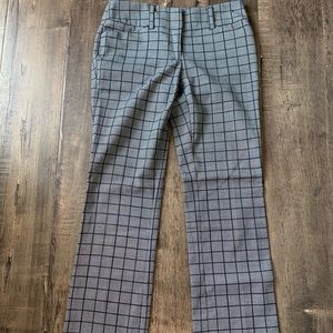 Black and grey checkered flare pants